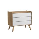 Commode 3 Tiroirs Vintage Blanc