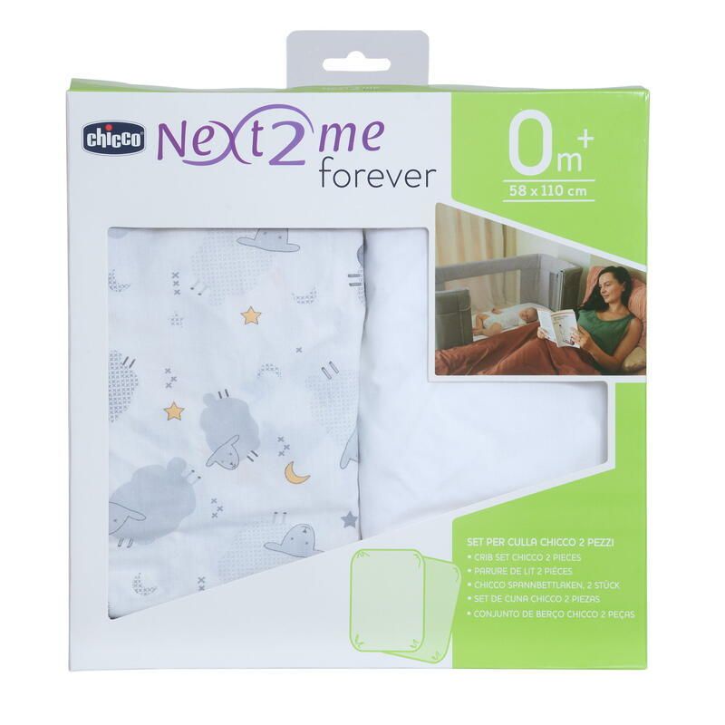 Draps Housse Next2me Forever X2 Grey Sheep