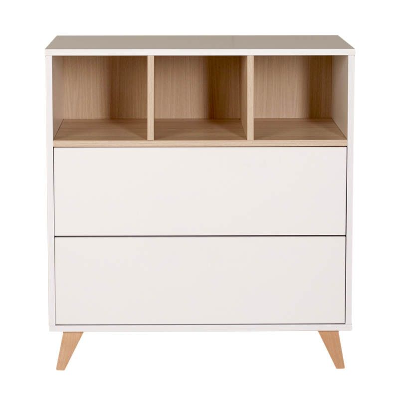 Chambre Duo Lit 70x140 Commode Loft Blanc Quax