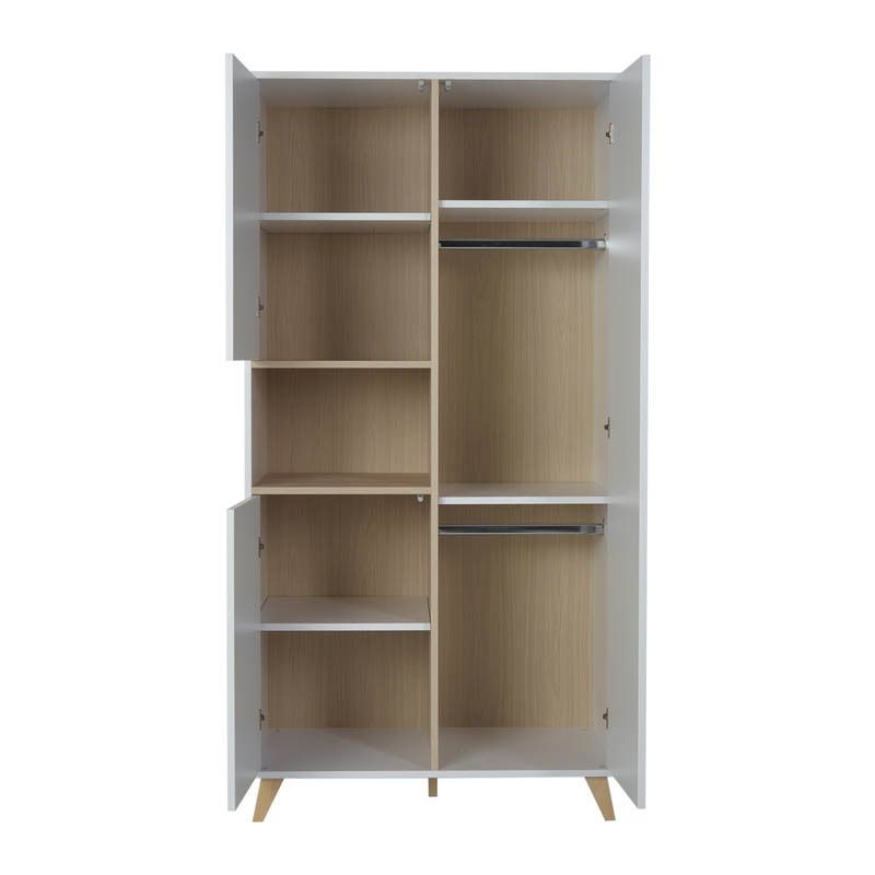 Chambre Trio Lit 60x120 Commode Armoire Loft Blanc Quax