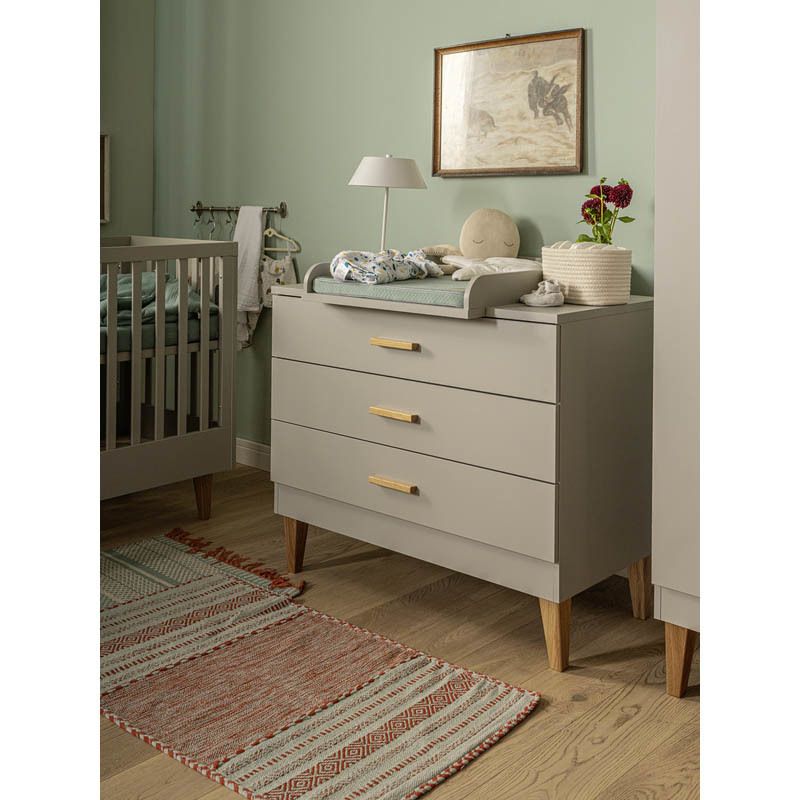 Commode 3 Tiroirs Lounge Gris Clair