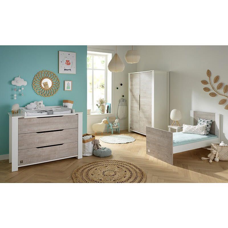 Chambre Lit 140x70 Commode Armoire Loft Bois Sauthon