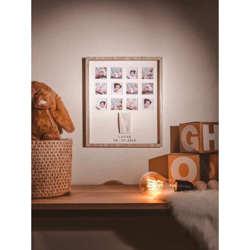 Cadre My Very First Year Bois Et Blanc Beige Baby Art Baby Art Beige 28.6x2.4x33.1