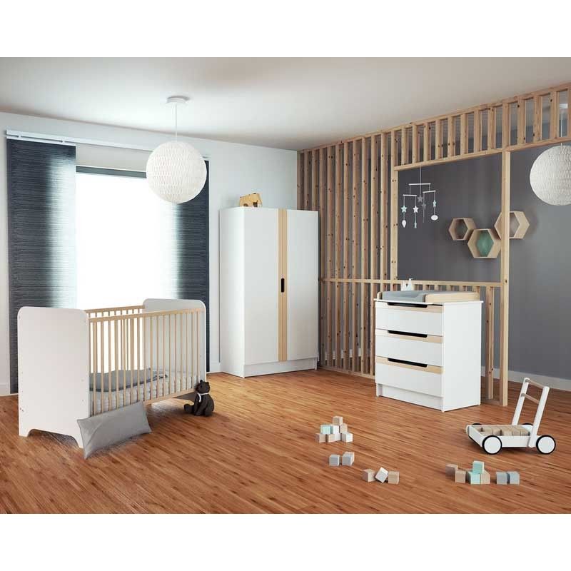 Lit Bebe 60x120 Carrousel Blanchetre Verni