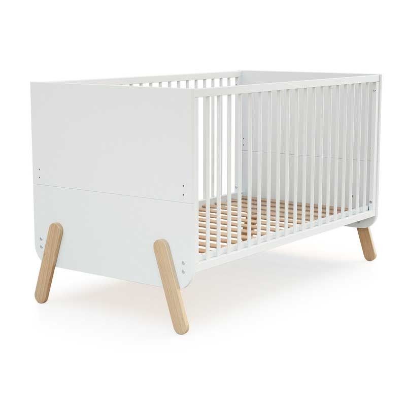 Lit Bebe 70x140 Evolutif Pirate Blanc Hetre Verni