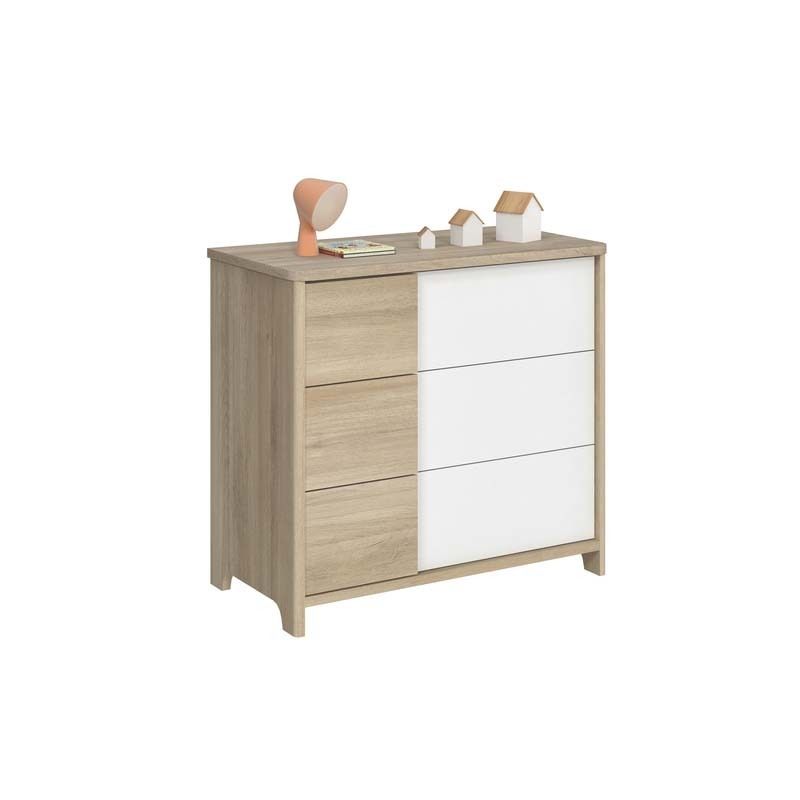 Commode 3 Tiroirs Sacha Chene Du Bocage