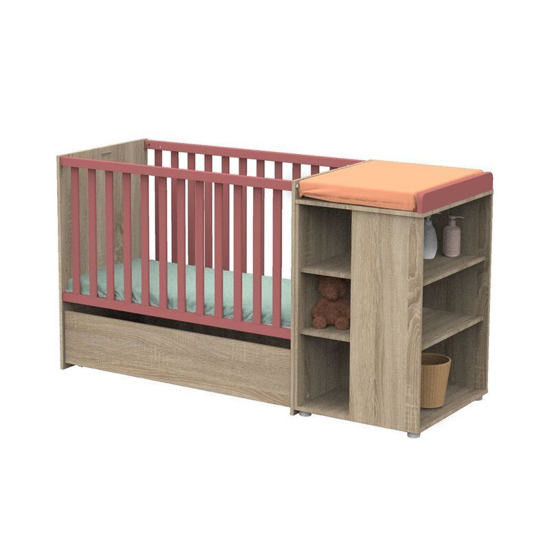 Lit Combine Evolutif Nova 120x60cm Rose