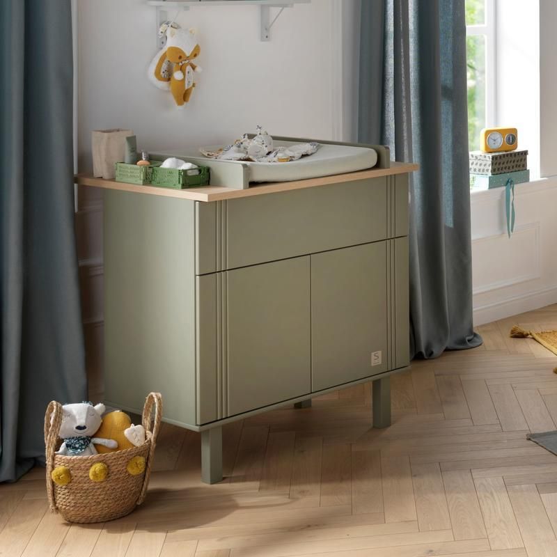 Commode 1 Tiroirs +2 Portes Eleonore Kaki