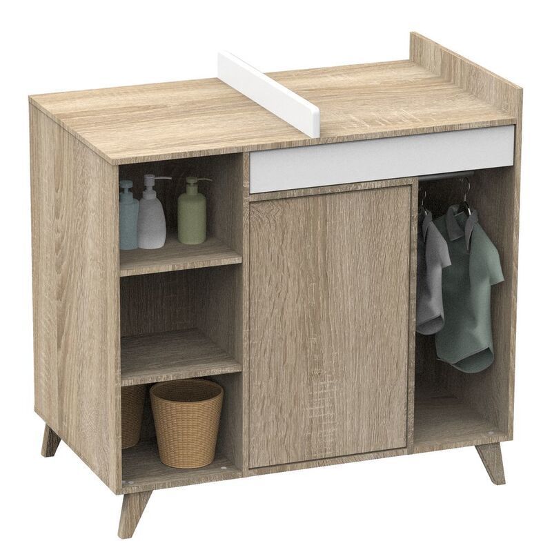Chambre Duo Lit 70x140 Commode Nova Blanc Sauthon