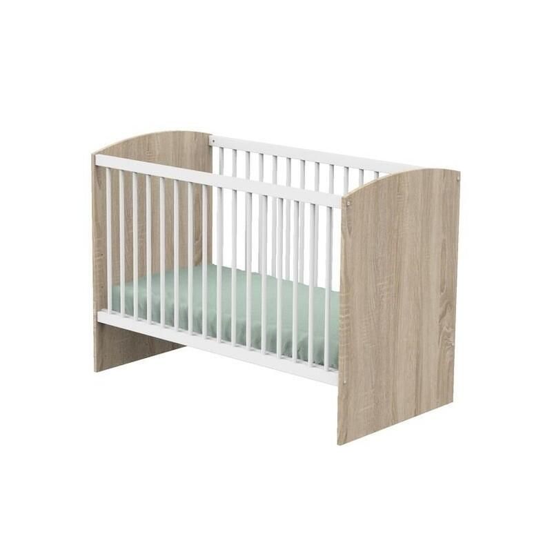 Chambre Trio Lit 60x120 Commode Armoire Access Blanc Bois Sauthon