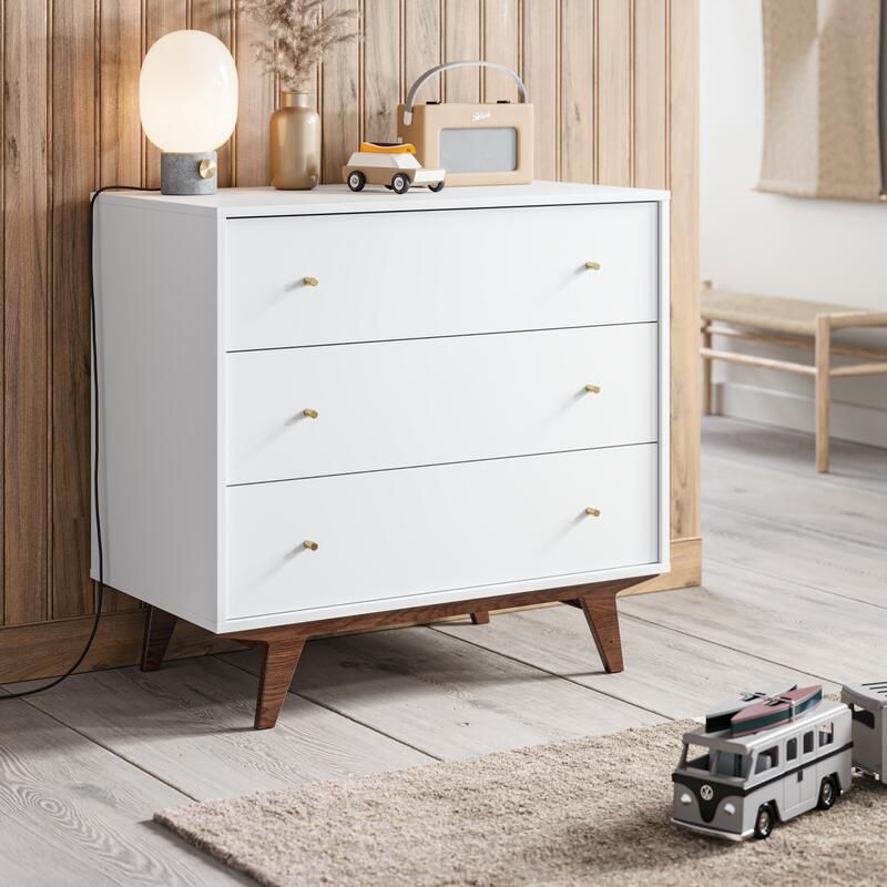 Commode 3 Tiroirs Mid 2 Blanc