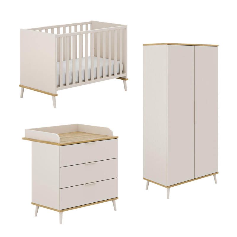 Chambre Duo Hazel Lit 60x120 Commode A Langer Cashmere Beige Yuny By Paidi