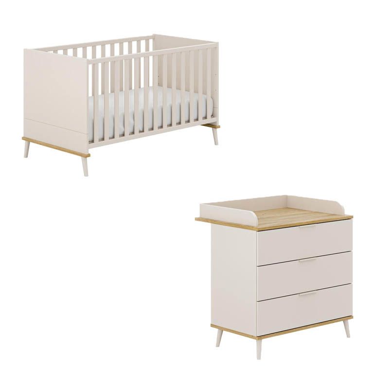 Chambre Duo Hazel Lit 70x140 Commode A Langer Cashmere Beige Yuny By Paidi