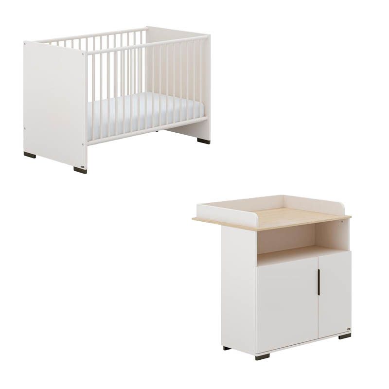 Chambre Duo Suzie Lit 60x120 Commode A Langer - Off White