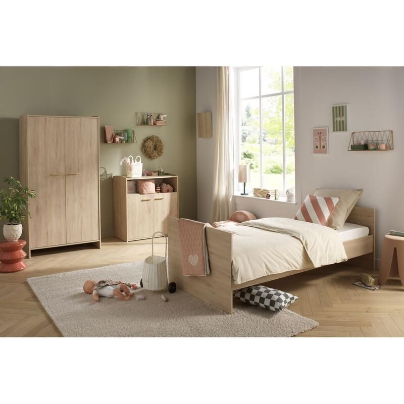 Chambre Duo Lit Transformable 60x120 Commode Armoire Adele Sauthon
