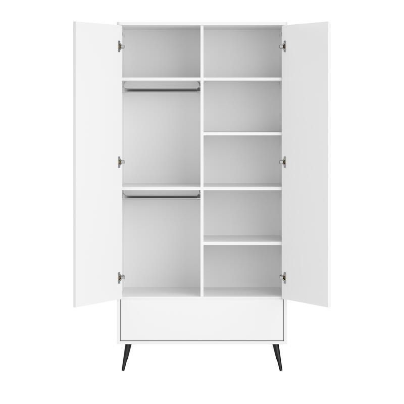 Chambre Trio Lit 60x120 Commode Armoire Blanca Blanc