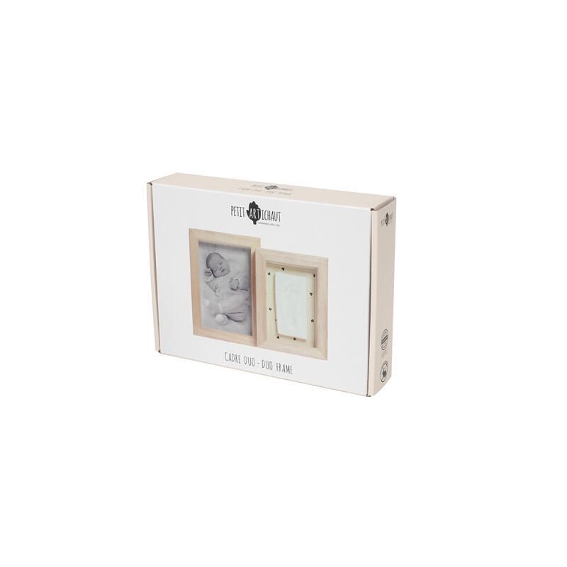 Cadre Duo - Jolis Coeurs Petit Artichaut Beige Bois