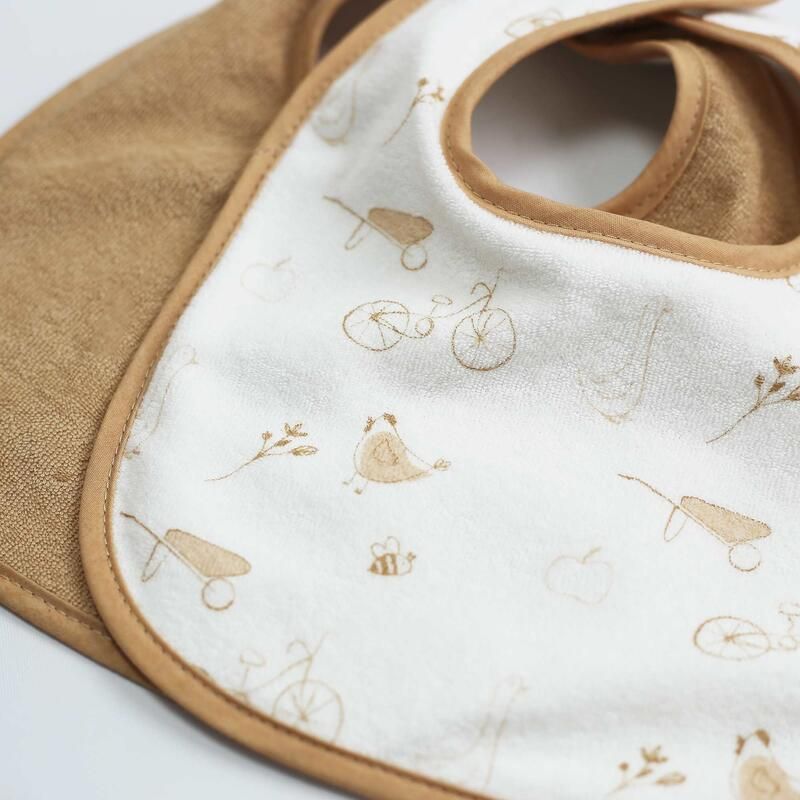 Bavoirs 1er Age - Lot De 6 - Vie A La Ferme Ds 4 Mois Beige/Cru