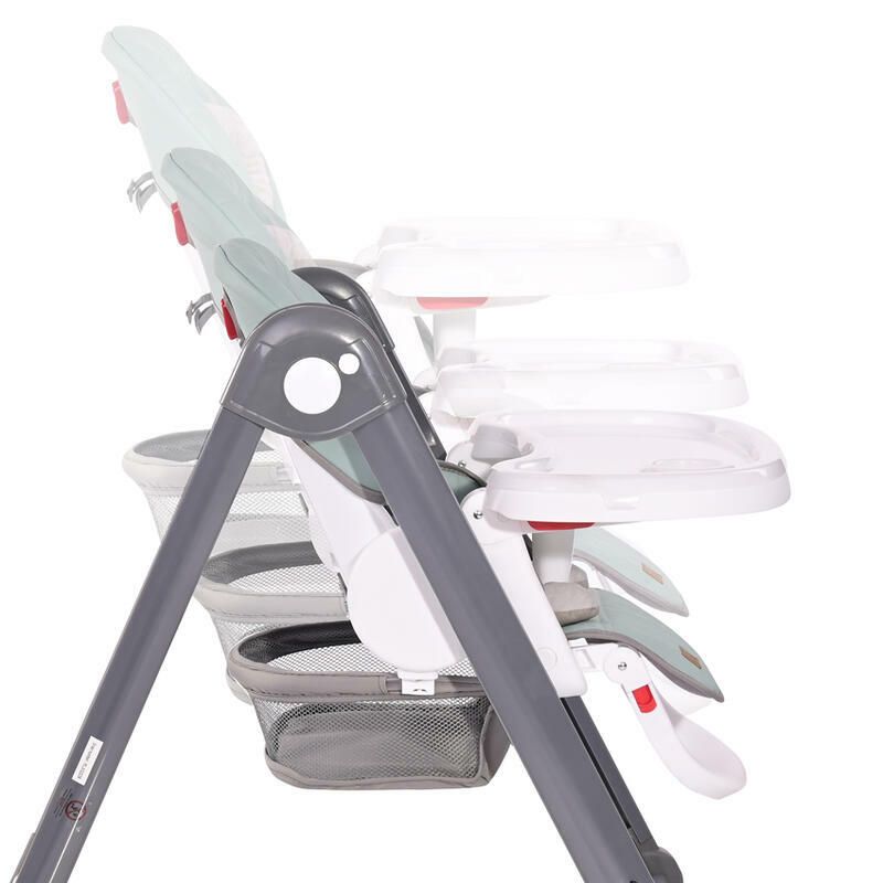 Chaise Haute Party 2 Roues Gris