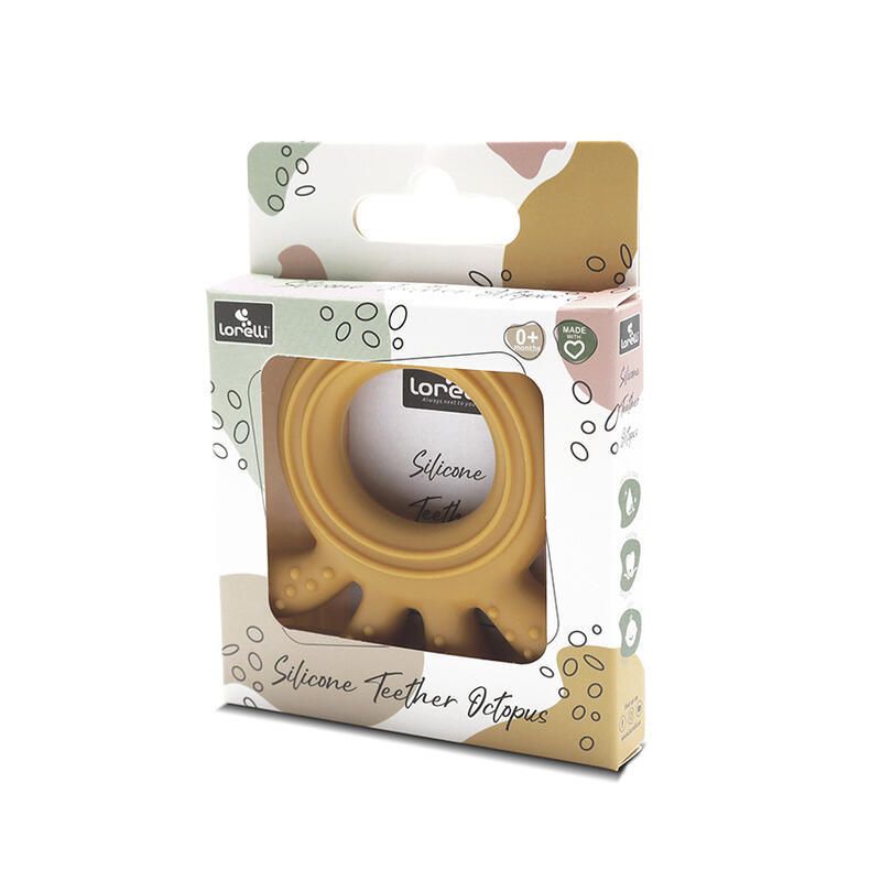 Hochet De Dentition Silicone Octopus Jaune