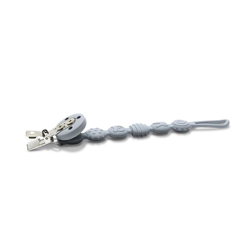 Attache Sucette Silicone Gris