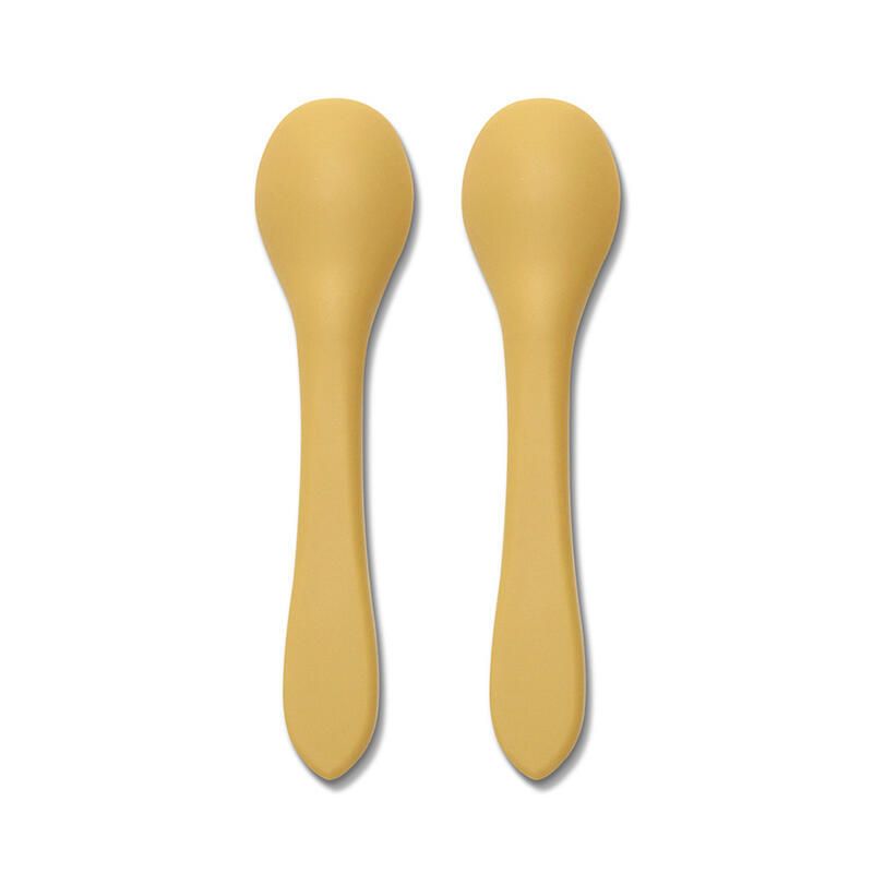 Cuilleres Silicones Manche Bambou X2 Jaune
