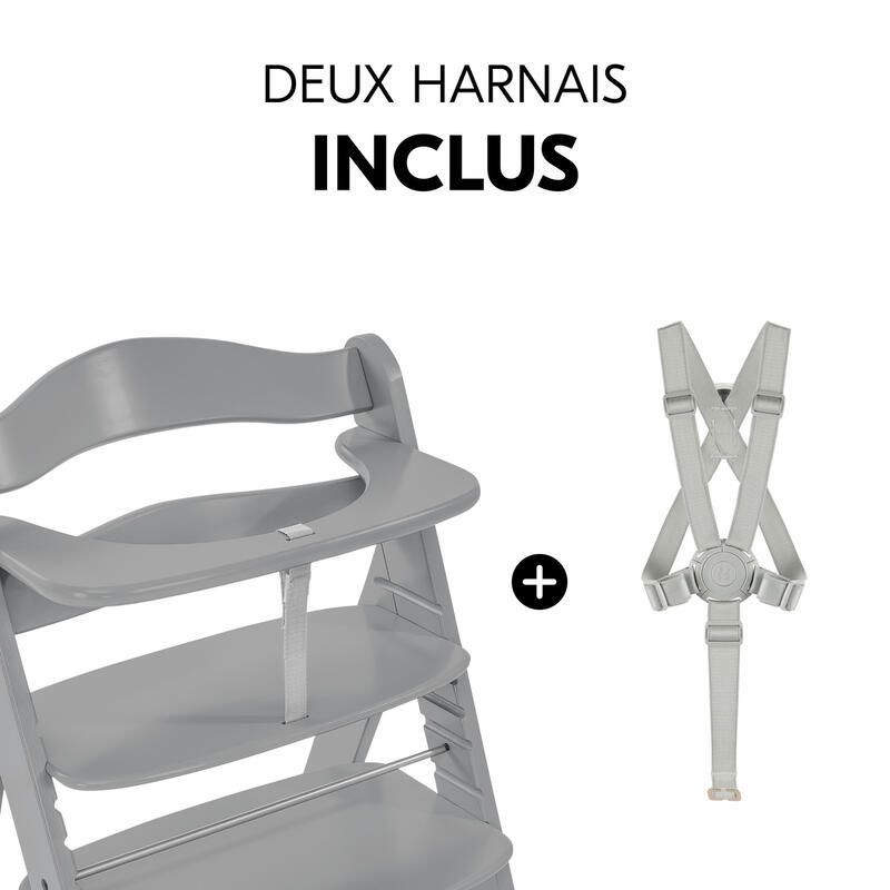 Chaise Haute Alpha+b Grey Hauck