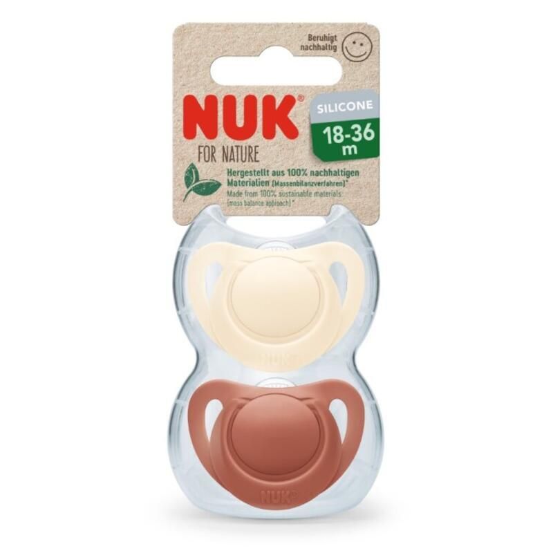 Sucettes Silicone X2 Nuk For Nature 18-36m Creme
