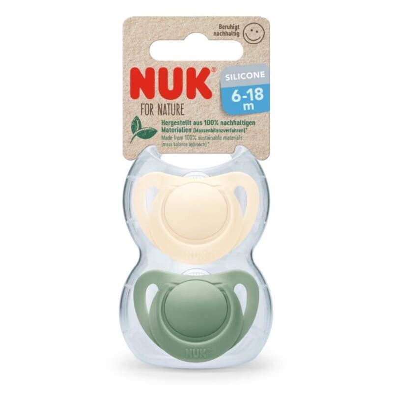 Sucettes Silicone X2 Nuk For Nature 6-18m Eucalyptus