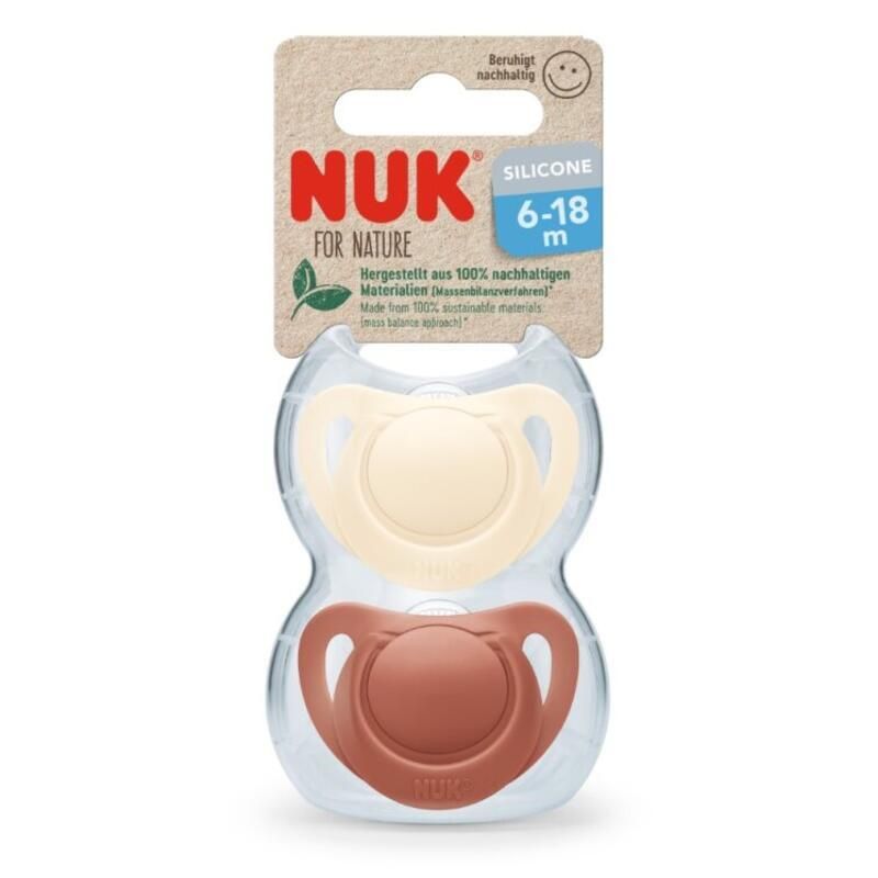 Sucettes Silicone X2 Nuk For Nature 6-18m Creme
