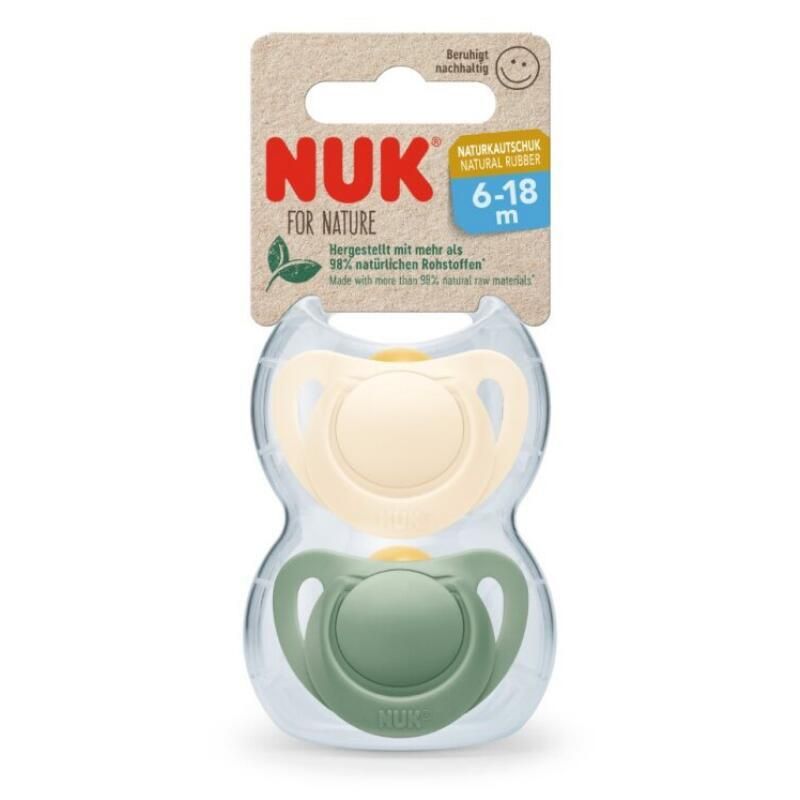 Sucettes Latex X2 Nuk For Nature 6-18m Vert