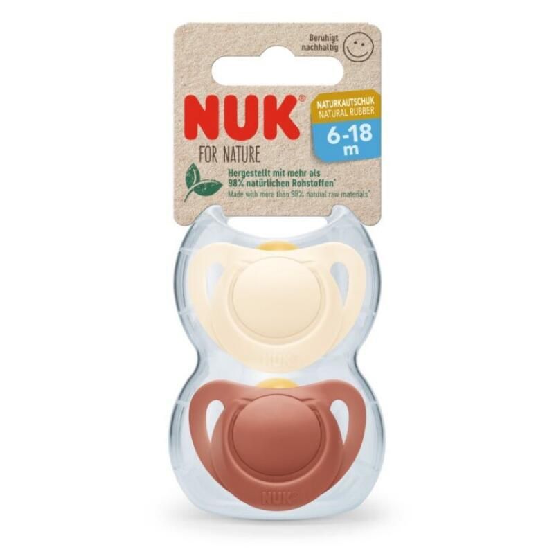 Sucettes Latex X2 Nuk For Nature 6-18m Rouge