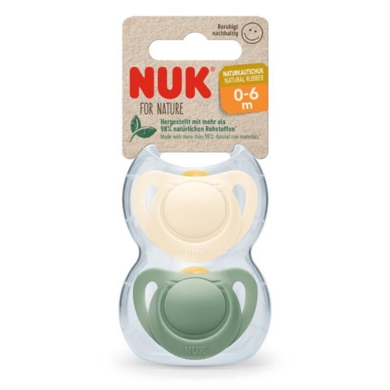 Sucettes Latex X2 Nuk For Nature 0-6m Vert