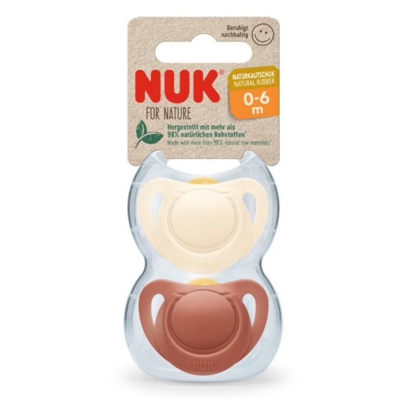 Sucettes Latex X2 Nuk For Nature 0-6m Rouge