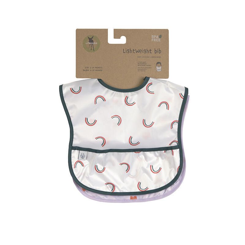Lot De 2 Bavoirs Av. Poche Eva Happy Rascals Coeur Lavande Lssig Happy Rascals