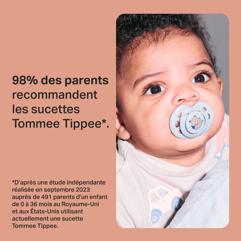 Sucette Ctn Fun 0-6m Mixte X2 0-6m