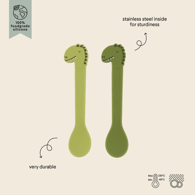 Cuillere Silicone 2-pack Vert Trixie Mr. Dino
