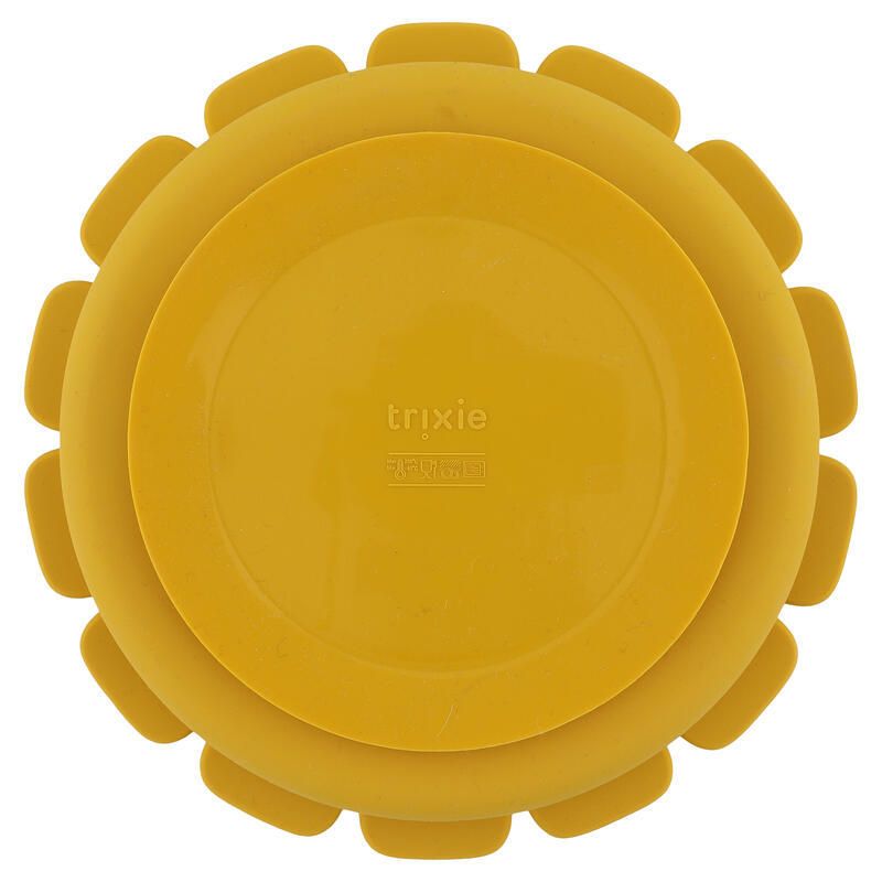 Assiette Avec Ventouse En Silicone Et Compartiments Jaune Trixie Mr. Lion