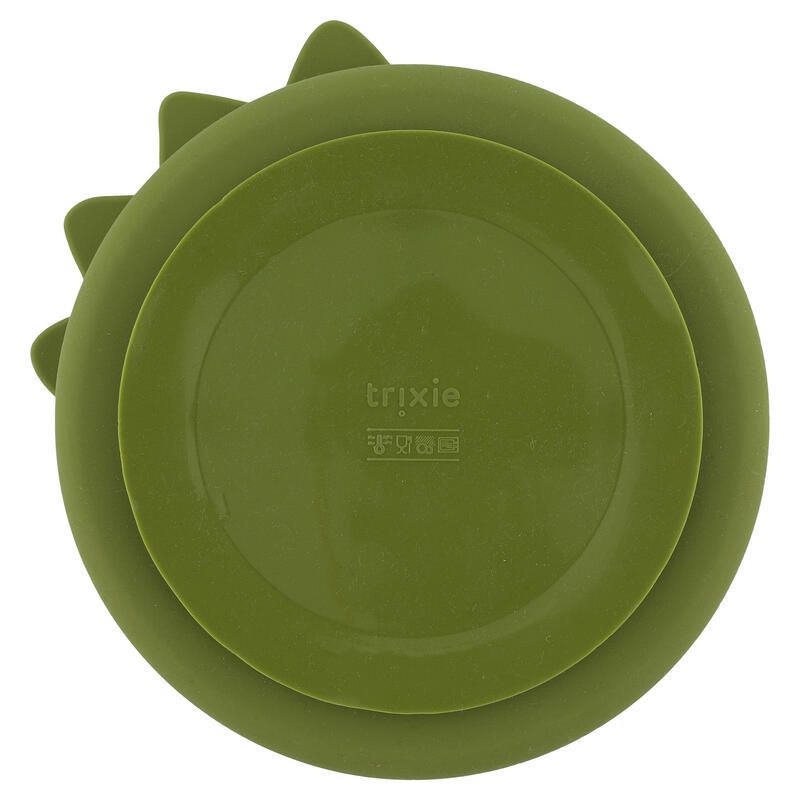 Assiette Avec Ventouse En Silicone Et Compartiments Vert Trixie Mr. Dino