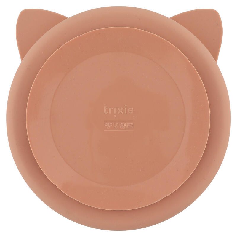 Assiette Avec Ventouse En Silicone Et Compartiments Rose Trixie Mrs. Cat