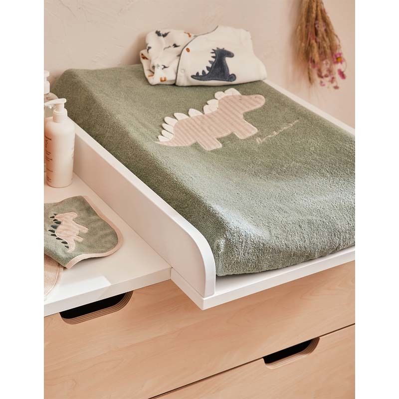 Ts Dino Matelas A Langer 45x67cm + Housse Eponge Vert Noukies Tiga Stegi Ops