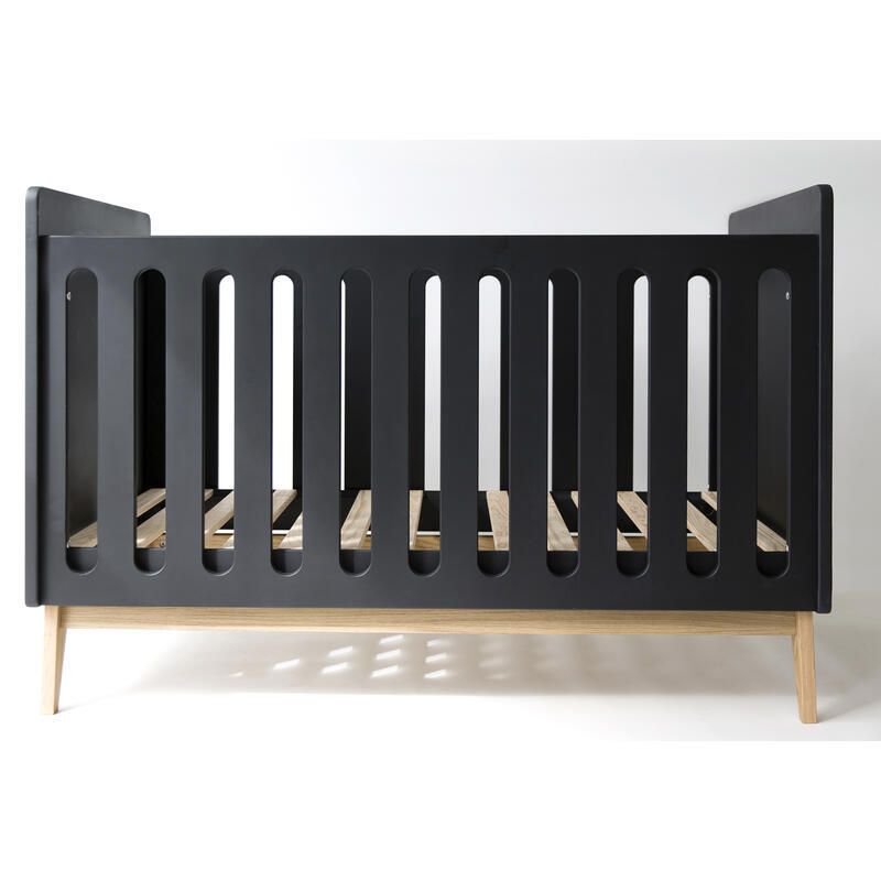 Lit Bebe 120x60cm Transformable En Banquette Pure Black Pericles Chambre