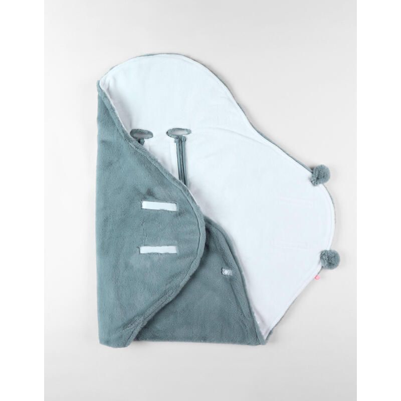 Mm24 Couverture Promenade Fausse Fourrure, Bleu Mix Match Bleu
