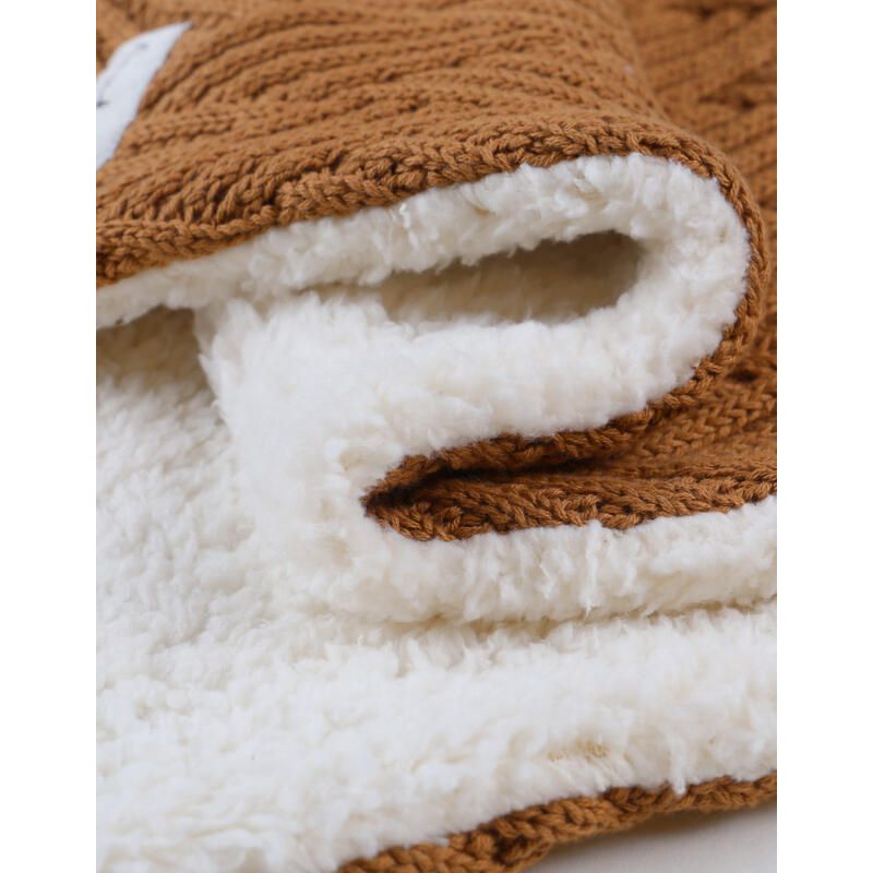 Mm24 Couverture Tricot Sweet Caramel Avec Sherpa 75x100 Mix Match 75x100 Cm Marron