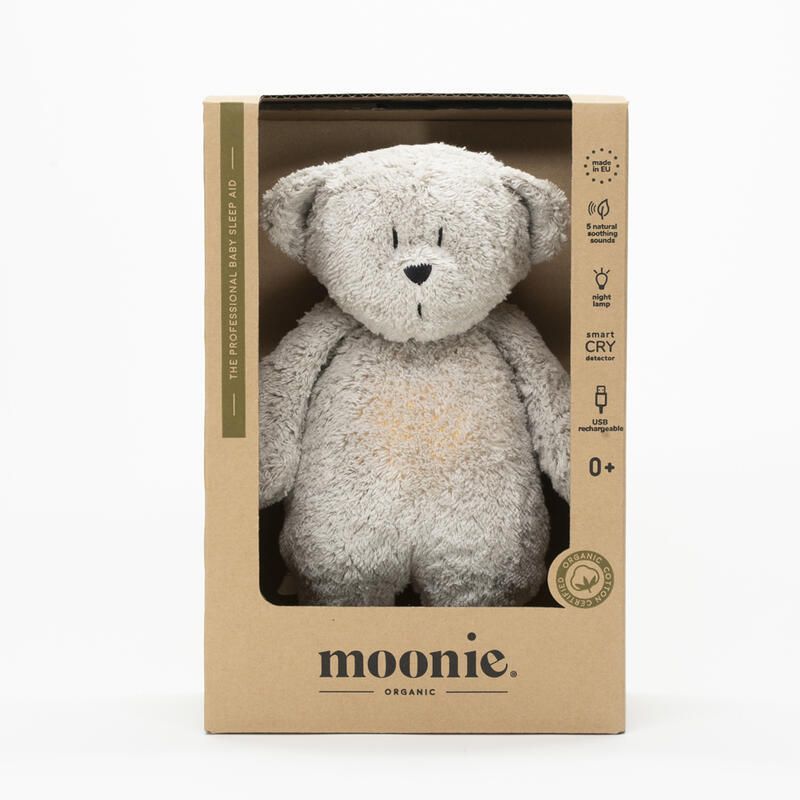 Veilleuse Moonie - Ourson Nature Bio Gris Minral