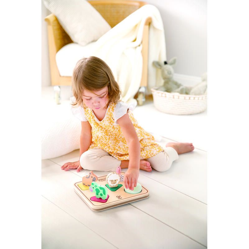 Puzzle Sonore Animaux De La Ferme Bois Et Multi Hape Jouet 1er Ge