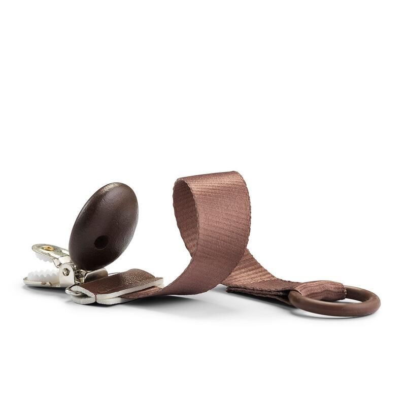 Attache-tetine En Bois - Chocolate Marron/Blanc Elodie