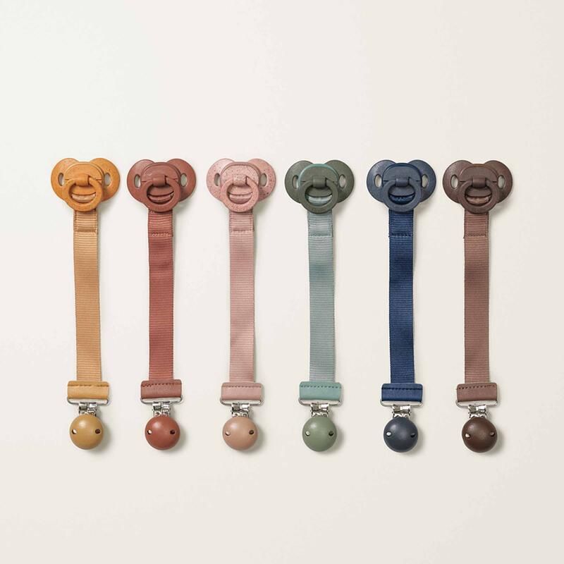Attache-tetine En Bois - Faded Rose Rose Elodie