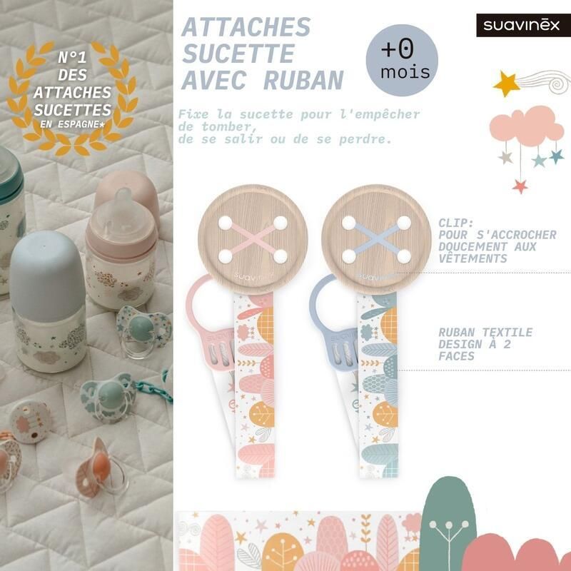 Attache-sucette Ruban Dreams Bleu
