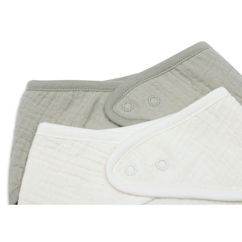 Bavoir Bandana Gaze De Coton X2 Basics Olive Green Oatmeal